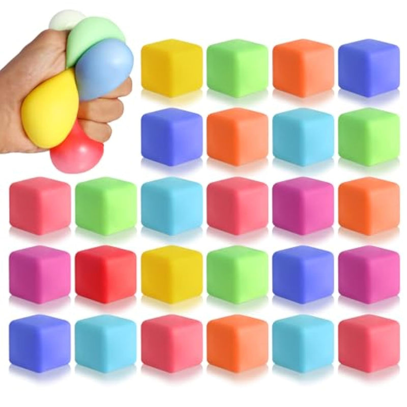 40 Pack Slow Rising Stress Cube Fidget Toys, Squishy Balls Sensory Fidget Toys For Kids Adults, Square Shape Fidgets For Classroom, Party Favors Pull Stretch Squishy Toy Classroom Prize Box Toys