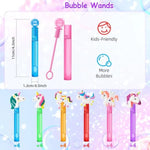 24 Pack Unicorn Bubble Wands for Kids, Rainbow Party Favors & Goodie Bag Fillers