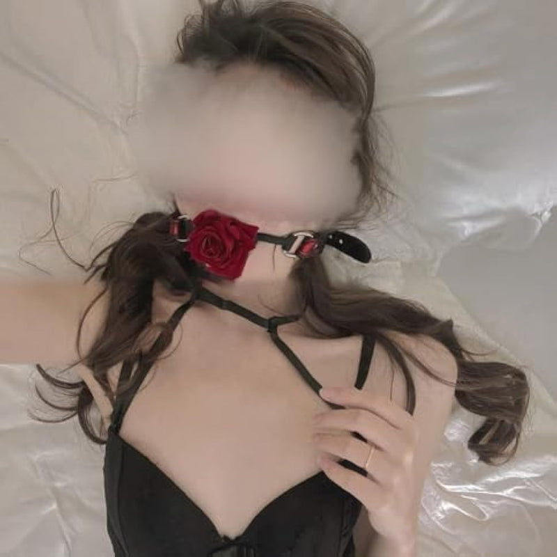 Rose Mouth Ball Gag Adult Sex Toys Silicone Bondage Open Mouth Gag Rose Mouth Toys For Lover Couples Men Women Sm Cosplay Game