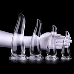 High-Transparent Bullhorn Anal Plug Sex Toy Suction Cup Anal Plug Elastic Dilator For Adults(Xl)