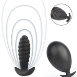 Liquid Silicone Inflatable Butt Plug, Threaded Drill Bit Anal Plug With Air Pump, Waterproof Easy To Anal Sex Toys For Women Men Couples