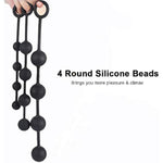 1PC Big Silicone Anal Plug Anal Beads Unisex Butt Plug Expander Toys with 4 Balls (L)