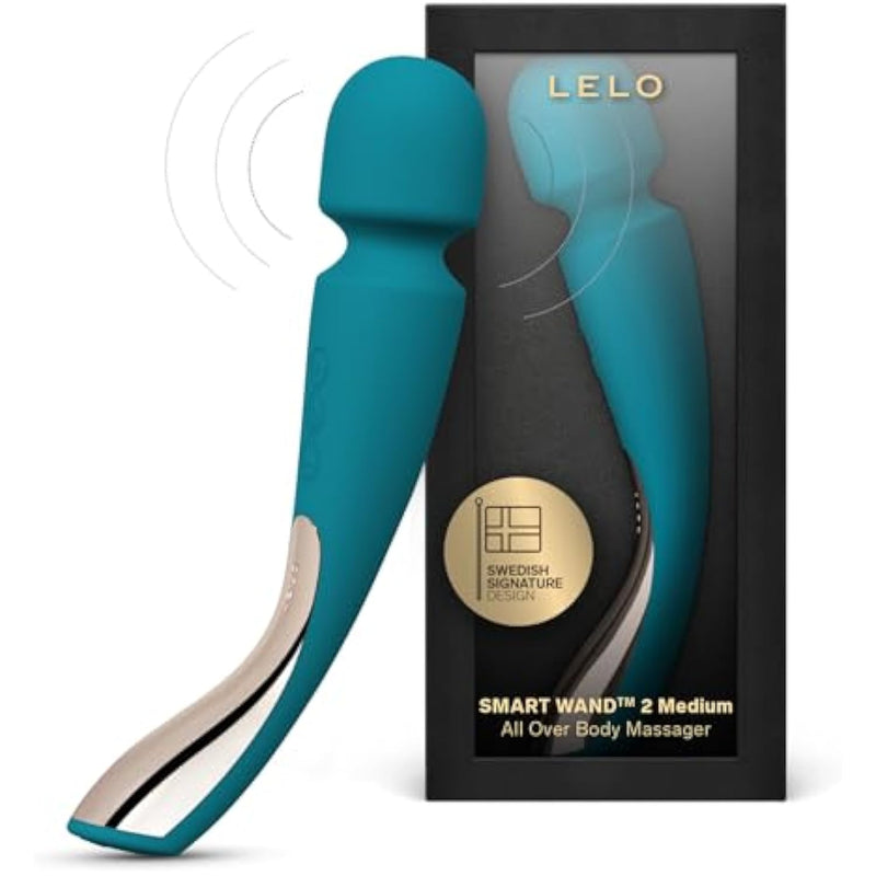 Smart Wand 2 Medium Personal Wand Massager Tension Releasing Muscle And Body Massager, Waterproof Rechargeable Wand Vibrator, Personal Vibrator Wand For Her, Ocean Blue