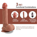 Life-Like Silicone Dildo Vibrator - Multi-Function G-Spot Dildo Vibrator With 10 Vibration Modes - Waterproof, Rechargeable, Remote Control - Ideal For Clitoral & Vaginal Stimulation