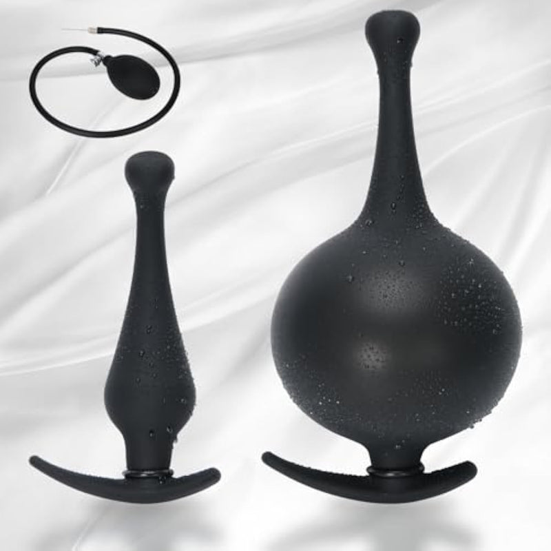Inflatable Anal/Butt Plug Prostate Massager With Rolling Steel Ball Inside Lgbt Anus Vagina Sex Toy For Erotic Games (Bowling Style)