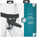 Doc Johnson Body Extensions - BE Daring - Hollow Strap-On System - Silicone Harness with Elastic Waist Band and Bulbed Hollow Dildo