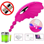 Silicone Ten Band Wireless Remote Control Little Bee Invisible Wearing Butterfly Female Adult Masturbation Device,Rose red