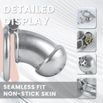 Chastity Cage With Silicone Catheter Stainless Steel Cock Cage With 3 Sizes Penis Ring Male Urethra Dilator Bondage Chastity Devices Bdsm Sex Toys For Adult (Large-45Mm)