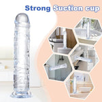 9.9 Inch Huge Thick Clear Dildo ?Lifelike Fake Penis G Spot Stimulator For Hand-Free Play Vagina G-Spot Anal Simulate?Big Adult Sex Toys For Women & Men