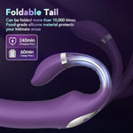 Little Lucky Rabbit Vibrator G-Spot Dildo Clitoral Stimulator Adult Sex Toys With 10 Vibration 10 Thrust Vibration Modes Rechargeable Body Safe Silicone For Women And Couple (Purple Vibrators)