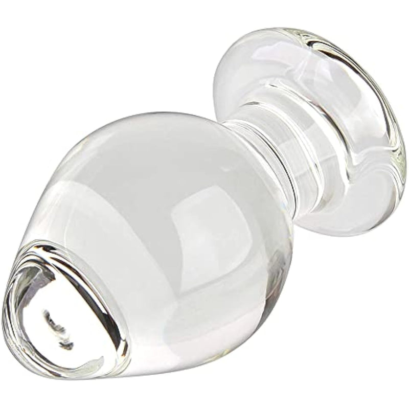 Large Glass Butt Plug Crystal Anal Plug 2.36 Inch Prostate Massager Pleasure Bum Plug For Comfortable Wearing Mushroom Shaped Anal Trainer