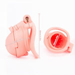 Pink Male Bdsm Nylon Chastity Device Cock Cage Upgraded 3D Cage With 4 Arc Rings Set With Spikes Feel The Pain, Cbt Chastity Cage Men Abstinence Penis Bondage Sm Extreme Fetish Sex Toy