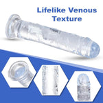 9.9 Inch Huge Thick Clear Dildo ?Lifelike Fake Penis G Spot Stimulator For Hand-Free Play Vagina G-Spot Anal Simulate?Big Adult Sex Toys For Women & Men