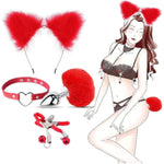 Restraint Set Sex Toy Anal Plug With Bunny Tail Plush Cat Ears Collar Nipple Clamps Sm Butt Plug Anal Toys Cosplay Sex Toy Kit For Women Men Set Of 4 Pcs