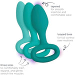 3-Piece Plug Training Set, Tapered Designs With Bottom Ring For Easy Insertion, Beginner Friendly, Waterproof & Body-Safe Silicone