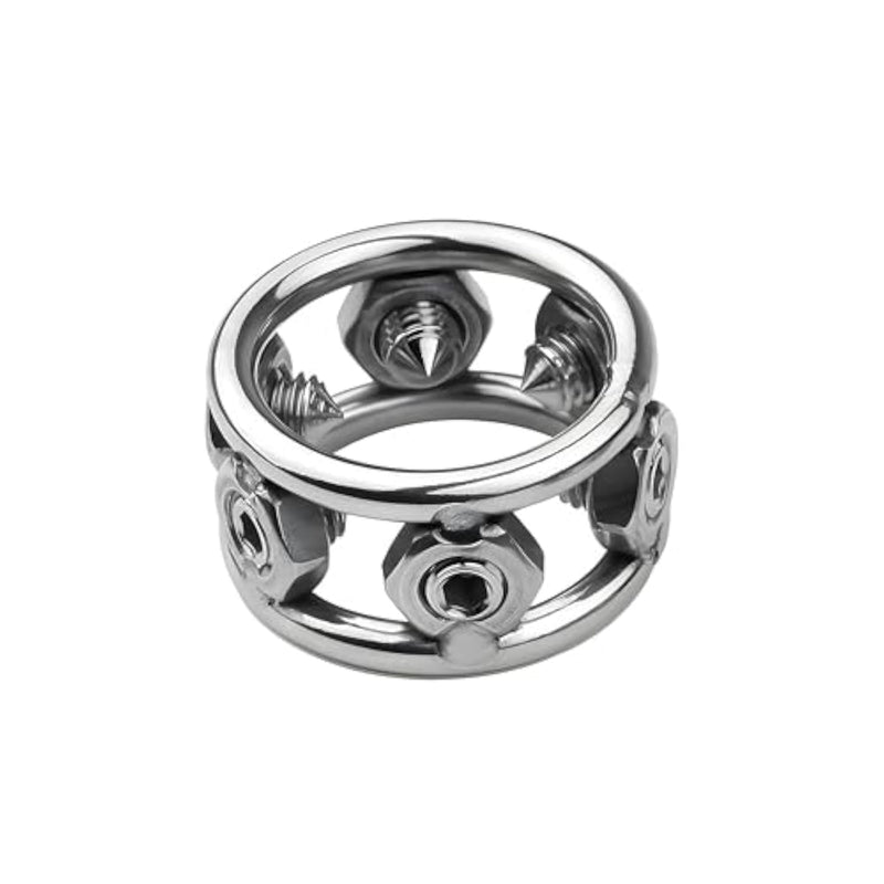 Stainless Steel Cock Ring with 6 Spikes for Enhanced Erection Delay and Stronger Sensation