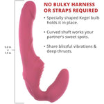 Eve Vibrating Strapless Strap On Dildo, 9 Vibration Modes, Adult Toy, Anti Slip Silicone Insertable Double Ended Vibrating Sex Toy For Women & Lesbian Couples, Anal Strapon Dildo, 5", Pink