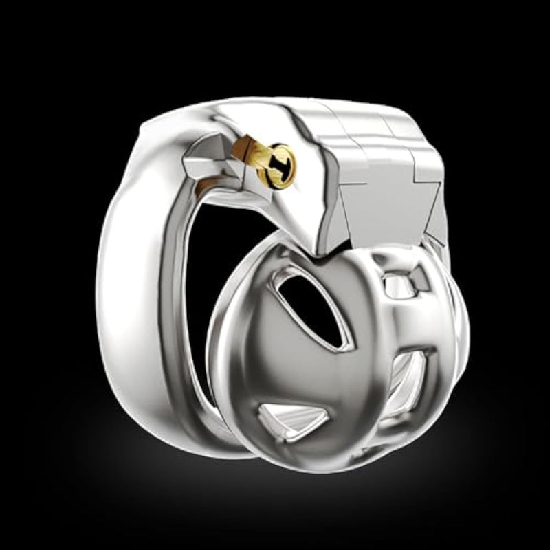 Metal Chastity Cage Male Chastity Devices Lock Design Metal Penis Cage Stainless Steel Cock Cage Bdsm Toys For Couples Sex (40Mm)
