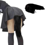 Butt Plug With Fox Tail, Women Stainless Steel Anal Plug With Plush Fox Tail, Anal Toys Buttplug Training, Fox Tail Plug Adult, Sm Sex Toys For Couples Flirt Play Fetish Cosplay (Black)