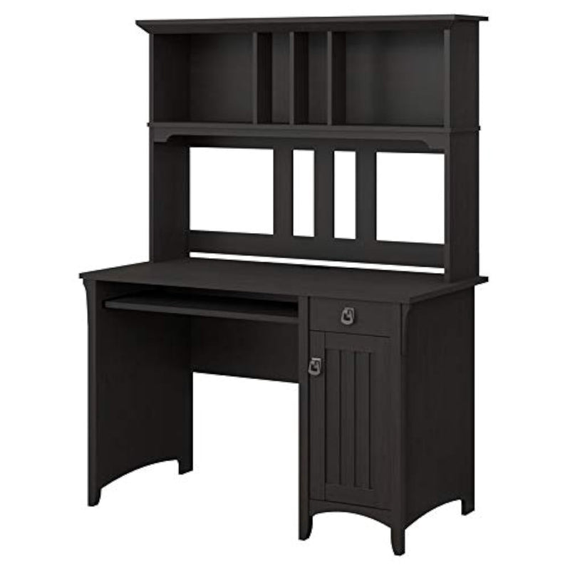 Salinas Small Computer Desk With Hutch, Vintage Black