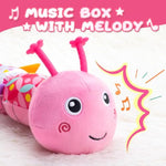 Baby Toys 0-6-12 Months,Infant Musical Stuffed Animals Activity Toys With Muti-Sensory Crinkle,Rattles,Baby Girl Toys Gifts For Newborn Tummy Time,Caterpillar,Pink