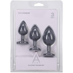 Doc Johnson A-Play - Silicone Trainer Set - 3 Piece Set, Play with My Butt Not My Heary, Grey