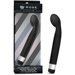 Rose Scarlet G - Sile Multi Speed Vibrator Wand - Curved Bulbous Tip For Intense G Spot Stimulation - Satin Smooth Feel - Ipx7 Waterproof - Adult Sex Toy For Women, Couples - Black