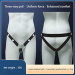 Chastity Belt Male Three-Way Auxiliary Belts Device Accessory Strap Cage Testicle Ring Bondage Restraints Sex Furniture Toys For Men (Three-Way Belt)