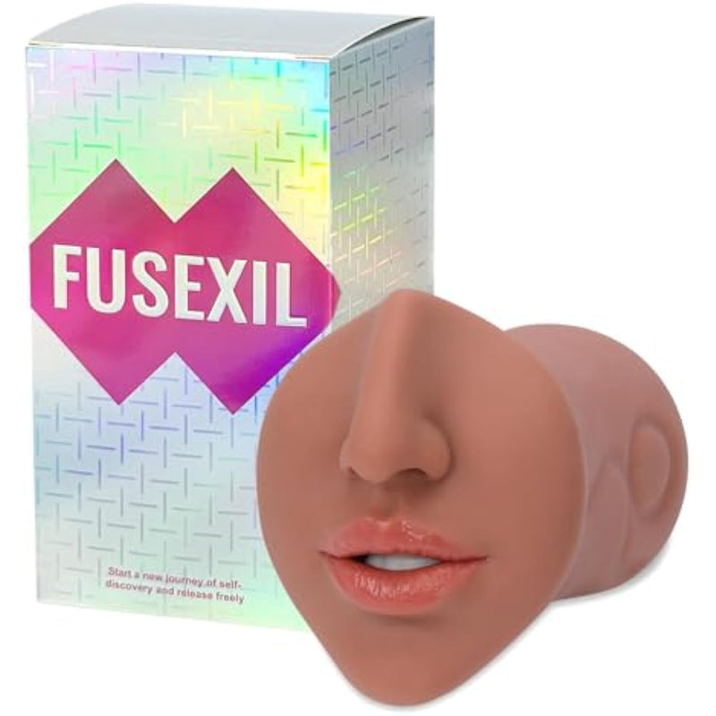 Male Masturbators Adult Sex Toys With Realistic Textured Blowjob Stroker Sleeve For Men Real Mouth Deep Throat Oral Sex For Man Masturbation Pleasure (Brown)