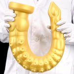 23In/59Cm Gold Silicone Super Long Xxl Octopus Tentacle Anal Plug Dildo, Realistic Huge Animal Dildos Butt Plug With Suction Cop Sex Toys Prostate Stimulator For Adult Male Female Couple (L)