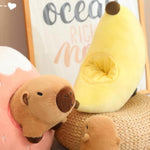 Cute Banana Capybara Plush - 13.7'' Kawaii Capybara Stuffed Animal Soft Stuffed Banana Food Plushie Pillow Doll