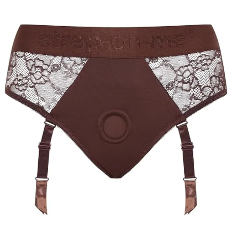 Harness Diva Chocolate - Adult Sex Toys With Lace & Microfiber, Delicacy, Elegance, And Comfort. Ideal For Pegging Or Strap On Toys For Lesbians, Adjustable Strap & Stretchable