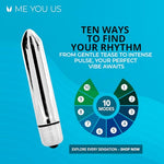 Blossom 10 Mode Compact Bullet Vibrator, Silver
