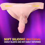 Harness Strap-On Dildo, Realistic Penis Sleeve Extender Cock Sleeves, Silicone Wearable Dildo Pants Anal G-Spot Stimulator Sex Toys Strap On For Men Gay Lesbian Couples