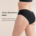 Super Leakproof No-Show Bikini Period Underwear – Heavy Flow, Reusable Absorbent Menstrual & Incontinence Panties