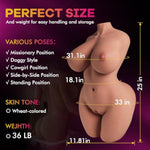 36Lb Lifelike Sex Dolls, Life Size Flexible Torso Sex Doll For Men, With Soft Big Boobs Big Butt Pussy Ass, Realistic Full Size Love Doll Vagina Anal Breast Sex For Penile Train Adult Sex Toys (Wheat)