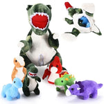 Dinosaur Stuffed Animal – Soft And Snuggly Dino Plush Toy Set – Includes 1 Large Dinosaur Plush With 6 Baby Dino Plushies – Super Soft, Skin-Friendly, And Non-Fade Cuddly Stuffed Animals