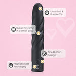 Bullet Vibrators Mini Vibrator - Bullet Vibrator Discreet Vibrator Small, Sex Toys Female Vibrator With 10 Modes, All Silicone Rechargeable Vibrators For Nipple Finger Clitoral Stimulation, Black