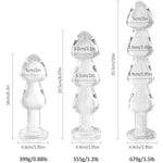 6.3In Crystal Anal Beads Butt Plug Adult Toys Masturbators Sex Tools With Safety Bottom, Glass Anal Plug Dildo With Different Sized Beads P-Spot Sex Product For Men And Women (S)