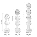 8.07In Anal Butt Plug Glass Anal Trainer Sex Toy Safety Bottom, Glass Anal Plug Dildo With Different Sized Beads P-Spot Sex Product For Men And Women (M)