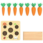 Montessori Toys For Babies 6-12 Months, Wooden Toys For 1 Year Old Boys And Girls, Educational Carrot Harvest Toy For Toddlers, Shape Sorting Matching Puzzle, Developmental Birthday Gifts