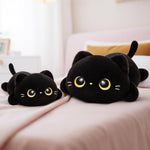 Cute Black Cat Plush Pillow, Kawaii Plushies Black Cat Stuffed Animals, Squishy Plushies, Cuddle Plush Pillow For Kids & Girls (20 Inch)