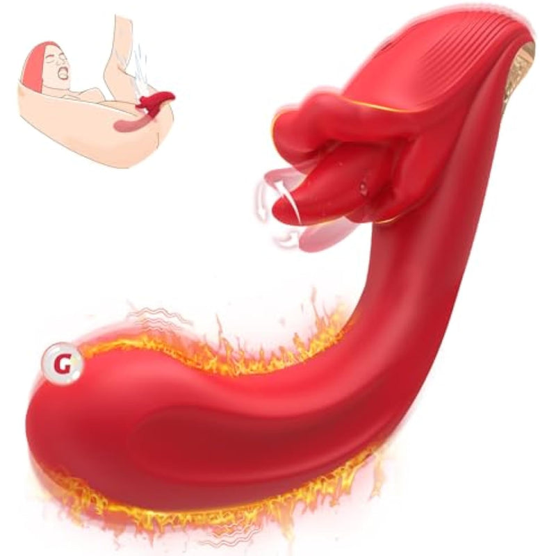 Vibrator Rotating Tongue Toy For Women Adult Sex Toy, Flexible G Spot Vibrator With 10 Licking And 10 Vibrating Modes And Heating,Tongue Licking Womens Sex Toys,Nipple Toy Clitoral Stimulator
