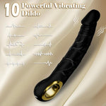 8.7" Big Black Dildo Vibrator G Spot Vibrator Wand For Women, Realistic Silicone Dildo Beginner Dildo With Handle, Electric Dildo Slim Vibrator With 10 Vibrating Modes, Adult Sex Toys For Men & Couple