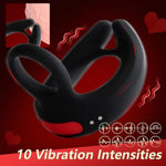 Vibrating Penis Ring Vibrator With 10 Vibrations, Cock Ring Sex Toys For Men?Couples Male Adult Sex Toys & Games- Adult Male Sex Toy For Longer Harder Stronger, Double Penis Vibrators