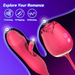 Rose Sex Toys Sucking Vibrator, G Spot Dildo Vibrator For Women With 10 Suctions 10 Flapping Modes, Rose Sex Stimulator Adult Sex Toy, Pink Clit Vibrator