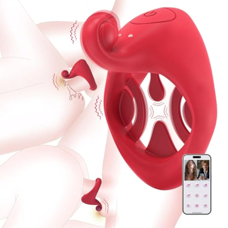 Vibrating Cock Ring Penis Ring With App Remote Control For Balls Clitoral Anal Nipples Stimulator, Silicone Cockring Male Vibrator Couples Sex Toys For Men Erection, Adult Sex Toys & Games For Women