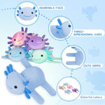 Huggers Axolotl,Cute Axolotl Slap Bracelets For Kids, Best Book Buddy For Children To Read,Fun Toys For Boys And Girls Birthday Gifts,Includes 50 Exquisite Stickers.(Blue)