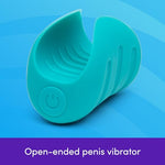 Ignite Vibrating Open-Ended Mini Male Masturbator, Blue