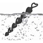 Anal Bead 5.6 Inch Gradual Sizing Beaded Colorful Butt Plug With Pull Ring, Small 6 Beads Unisex Anus Sex Toys For Starters (Black)